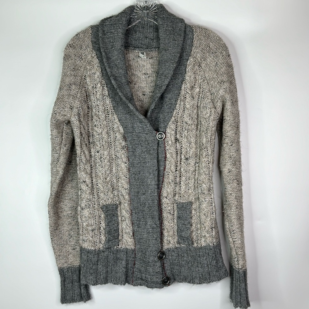 BKE Wool Blend Gray Cardigan Sweater Size Large